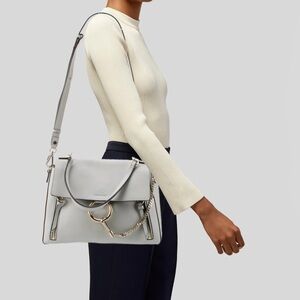 Chloé Mini Faye Shoulder Bag in Light Grey